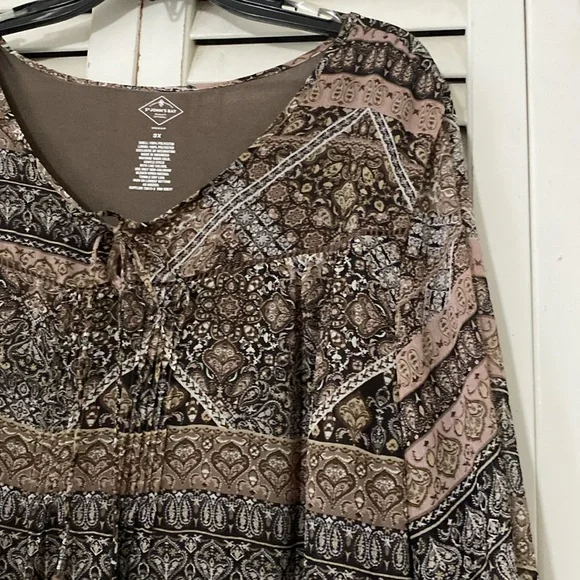 Women’s long sleeve Eve Tribal print Tunic Size 3X - Picture 2 of 7